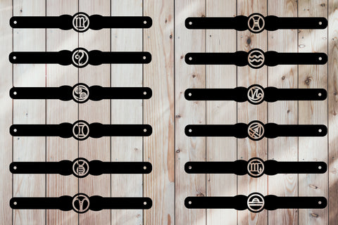 Zodiac Bracelets SVG. Bracelets Template. Leather Bracelet SVG Olga Terlyanskaya 