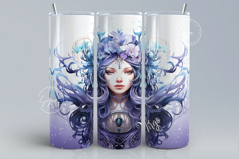 Zodiac Bundle 20 oz Skinny Tumbler Sublimation Design, Watercolor, Celestial, Constellations, Straight Tumbler Wrap PNG, Digital Download Sublimation Syre Digital Creations 