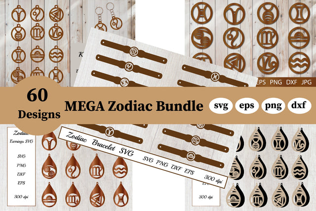 Zodiac Bundle SVG. Zodiac Sign Bundle. Zodiac Cut File. SVG Olga Terlyanskaya 