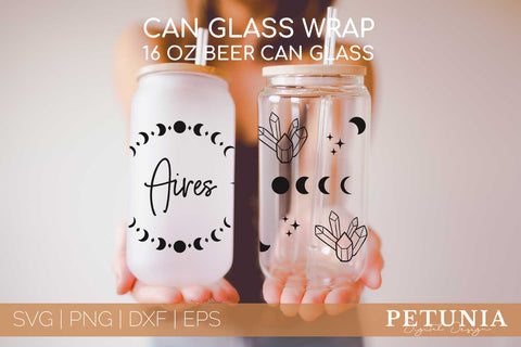 Zodiac Can Glass Wrap | Can Glass Wrap Bundle SVG Petunia Digital Design 