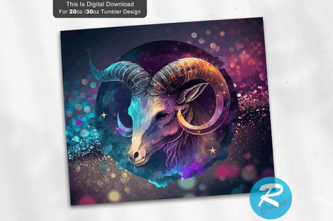 Zodiac Capricorn skull 20 oz / 30 oz Tumbler PNG Sublimation Regulrcrative 