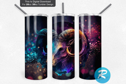 Zodiac Capricorn skull 20 oz / 30 oz Tumbler PNG Sublimation Regulrcrative 