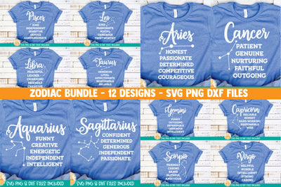 Zodiac Characteristics SVG Bundle | Astrology Shirt Design SVG Cheese Toast Digitals 