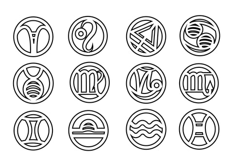 Zodiac Coasters Bundle. Decorative Circle Coasters SVG SVG Olga Terlyanskaya 