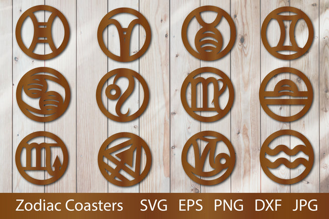 Zodiac Coasters Bundle. Decorative Circle Coasters SVG SVG Olga Terlyanskaya 