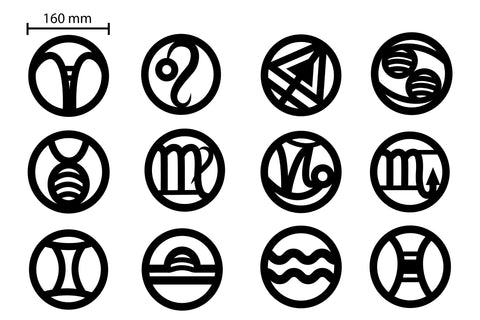Zodiac Coasters Bundle. Decorative Circle Coasters SVG SVG Olga Terlyanskaya 