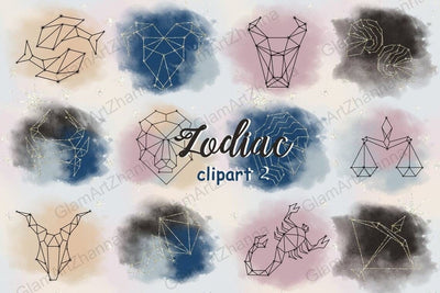 Zodiac Constellation Bundle | Horoscope Illustration SVG GlamArtZhanna 