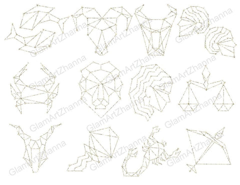 Zodiac Constellation Bundle | Horoscope Illustration SVG GlamArtZhanna 
