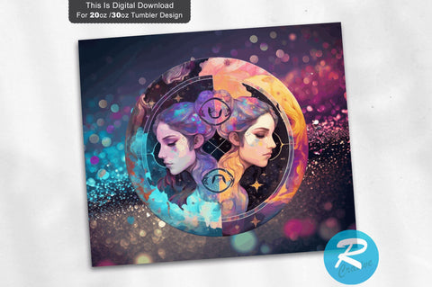 Zodiac Gemini 20 oz / 30 oz Tumbler PNG Sublimation Regulrcrative 