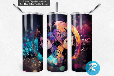 Zodiac Gemini 20 oz / 30 oz Tumbler PNG Sublimation Regulrcrative 