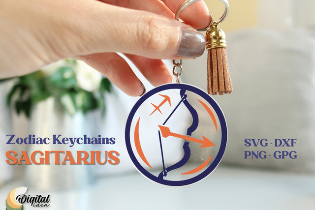 Zodiac Keychain SVG. Acrylic Keychain SVG. Round Keychain Designs SVG Evgenyia Guschina 