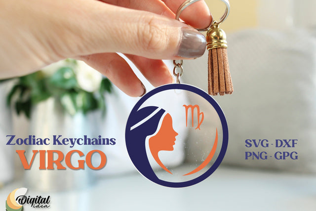 Zodiac Keychain SVG. Acrylic Keychain SVG. Zodiac Sign SVG SVG Evgenyia Guschina 