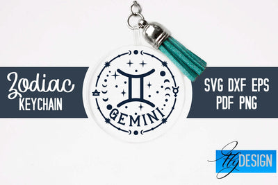 Zodiac Keychain Svg | Keychain Design| Astrology Svg SVG Fly Design 
