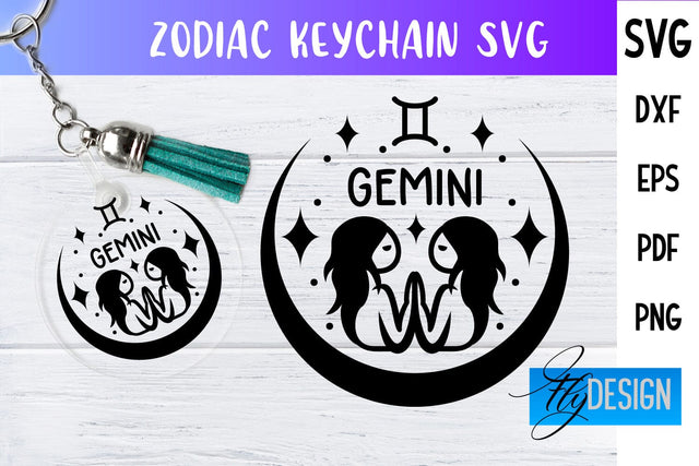 Zodiac Keychain Svg | Keychain Design | Astrology Svg SVG Fly Design 