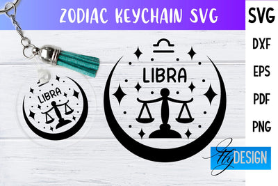 Zodiac Keychain Svg | Keychain Design | Astrology Svg SVG Fly Design 