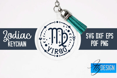 Zodiac Keychain Svg | Keychain Design | Astrology Svg SVG Fly Design 