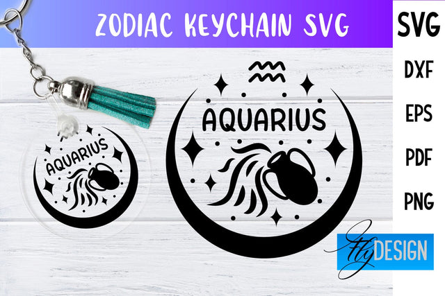 Zodiac Keychain Svg | Keychain Design | Astrology Svg SVG Fly Design 