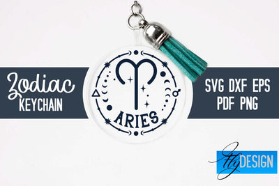 Zodiac Keychain Svg | Keychain Design | Astrology Svg SVG Fly Design 