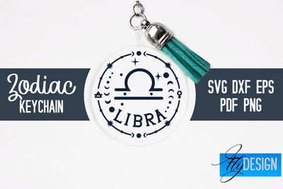 Zodiac Keychain Svg | Keychain Design | Astrology Svg SVG Fly Design 