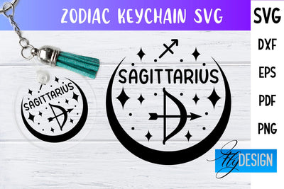 Zodiac Keychain Svg | Keychain Design | Astrology Svg SVG Fly Design 