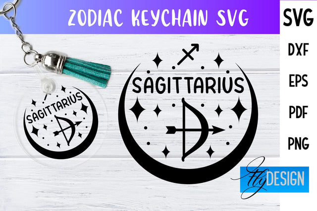 Zodiac Keychain Svg | Keychain Design | Astrology Svg SVG Fly Design 