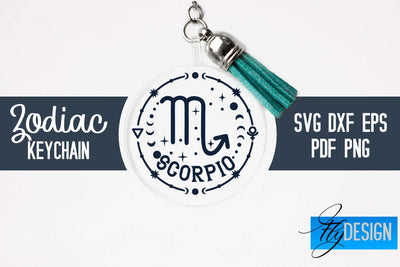 Zodiac Keychain Svg | Keychain Design | Astrology Svg SVG Fly Design 