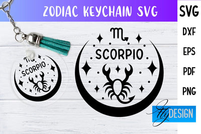 Zodiac Keychain Svg | Keychain Design | Astrology Svg SVG Fly Design 