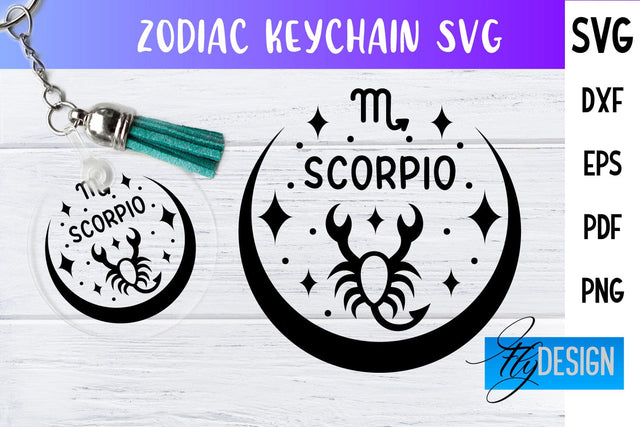 Zodiac Keychain Svg | Keychain Design | Astrology Svg SVG Fly Design 