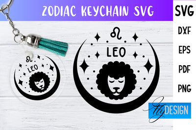 Zodiac Keychain Svg | Keychain Design | Astrology Svg SVG Fly Design 
