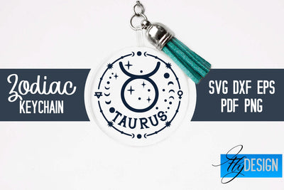 Zodiac Keychain Svg | Keychain Design | Astrology Svg SVG Fly Design 