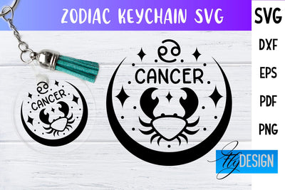 Zodiac Keychain Svg | Keychain Design | Astrology Svg SVG Fly Design 
