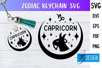 Zodiac Keychain Svg | Keychain Design | Astrology Svg SVG Fly Design 