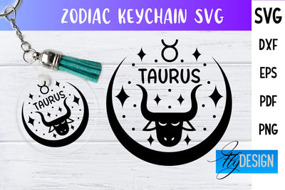 Zodiac Keychain Svg | Keychain Design | Astrology Svg SVG Fly Design 