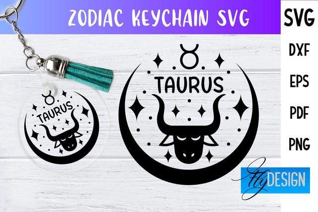 Zodiac Keychain Svg | Keychain Design | Astrology Svg SVG Fly Design 
