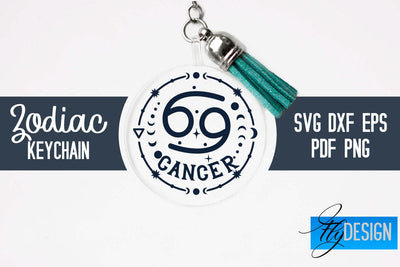 Zodiac Keychain Svg | Keychain Design| Astrology Svg SVG Fly Design 