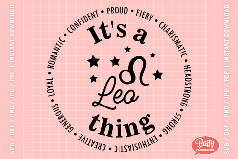 ZODIAC LEO | cute zodiac signs SVG SVG Partypantaloons 