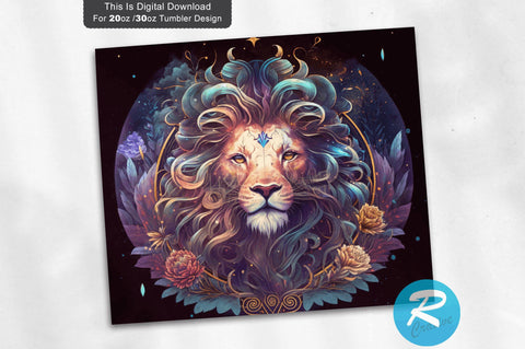 Zodiac Leo Round 20 oz / 30 oz Tumbler PNG Sublimation Regulrcrative 