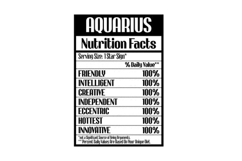 Zodiac Nutrition Facts SVG Bundle SVG Regulrcrative 