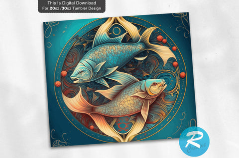 Zodiac Pisces 20 oz / 30 oz Tumbler PNG Sublimation Regulrcrative 