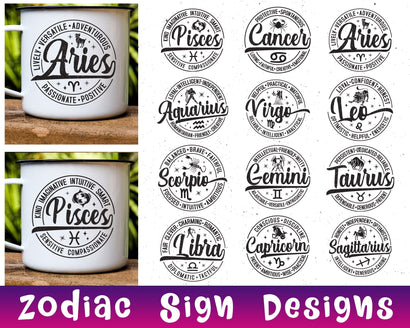 Zodiac Round Sign Shirt Designs, Zodiac svg, Aries, Taurus, Gemini, Cancer, Leo, Virgo, Libra, Scorpio, Sagittarius, Capricorn, Aquarius SVG etcify 