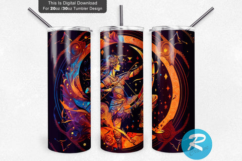 Zodiac Sagittarius 20 oz / 30 oz Tumbler PNG Sublimation Regulrcrative 
