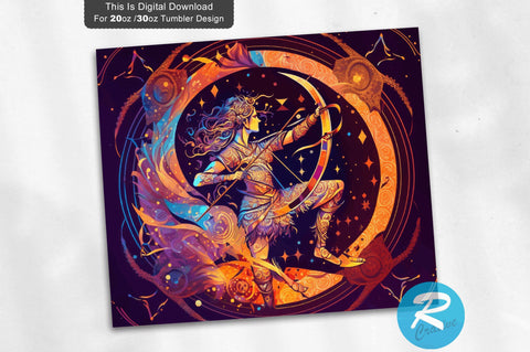 Zodiac Sagittarius 20 oz / 30 oz Tumbler PNG Sublimation Regulrcrative 