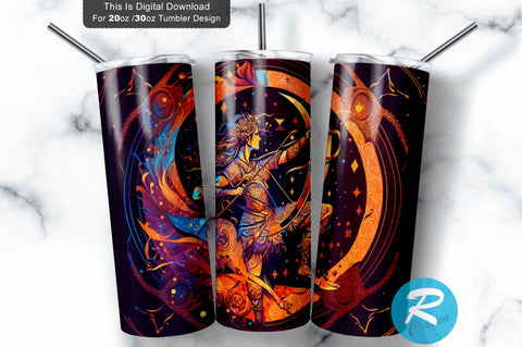 Zodiac Sagittarius 20 oz / 30 oz Tumbler PNG Sublimation Regulrcrative 