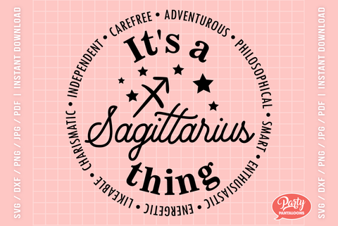 ZODIAC SAGITTARIUS | cute zodiac signs SVG SVG Partypantaloons 