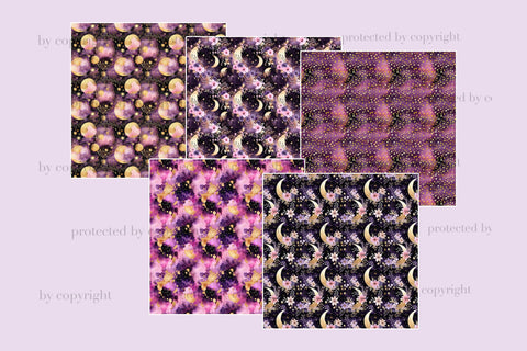 Zodiac Seamless Pattern | Galaxy Background Digital Pattern GlamArtZhanna 