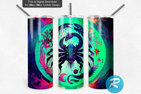 Zodiac Sign Cancer Round 20 oz / 30 oz Tumbler PNG Sublimation Regulrcrative 