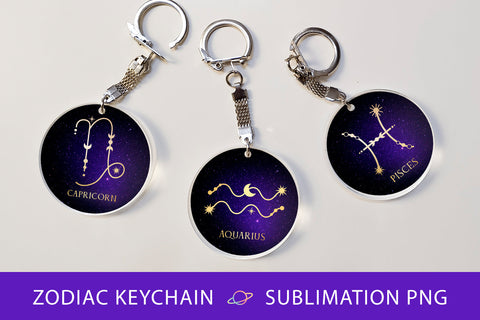 Zodiac sign keychain sublimation Sublimation KMarinaDesign 