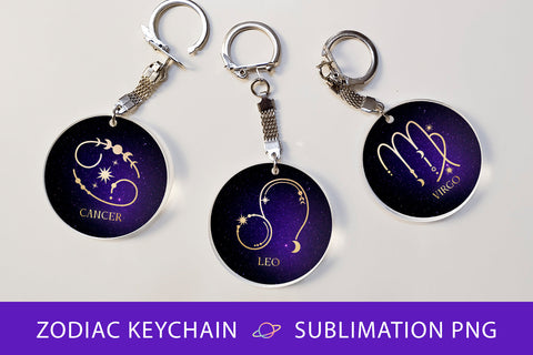 Zodiac sign keychain sublimation Sublimation KMarinaDesign 