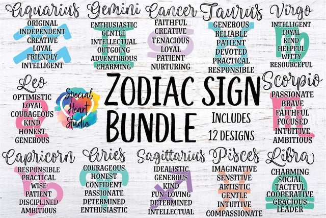 Zodiac Sign Set SVG Special Heart Studio