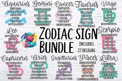 Zodiac Sign Set SVG Special Heart Studio 